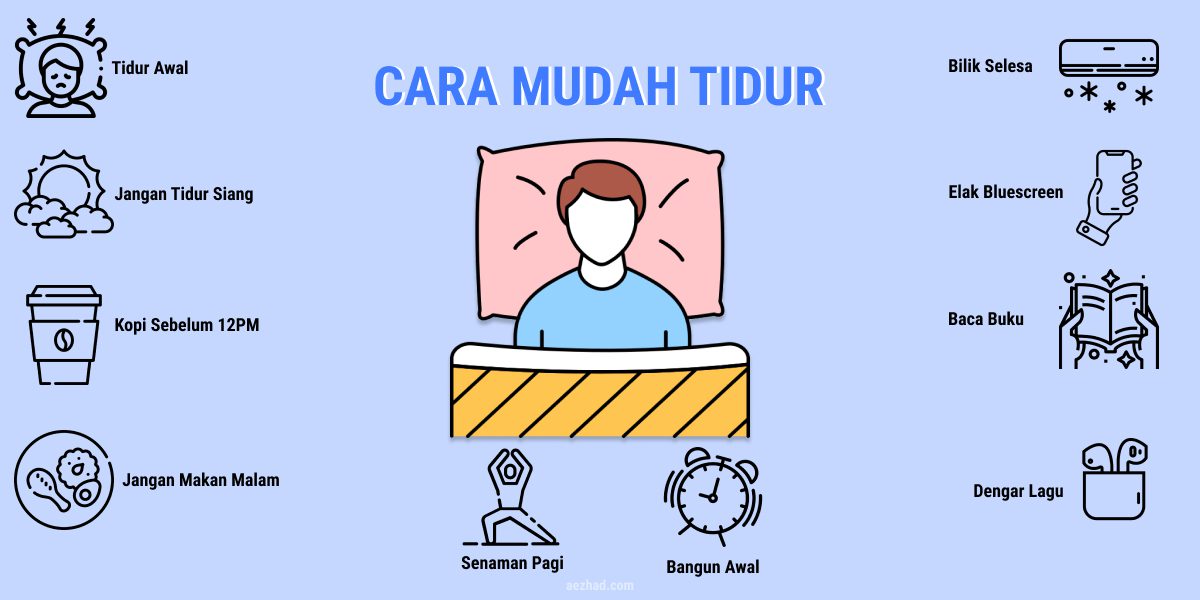 cara mudah tidur infografik